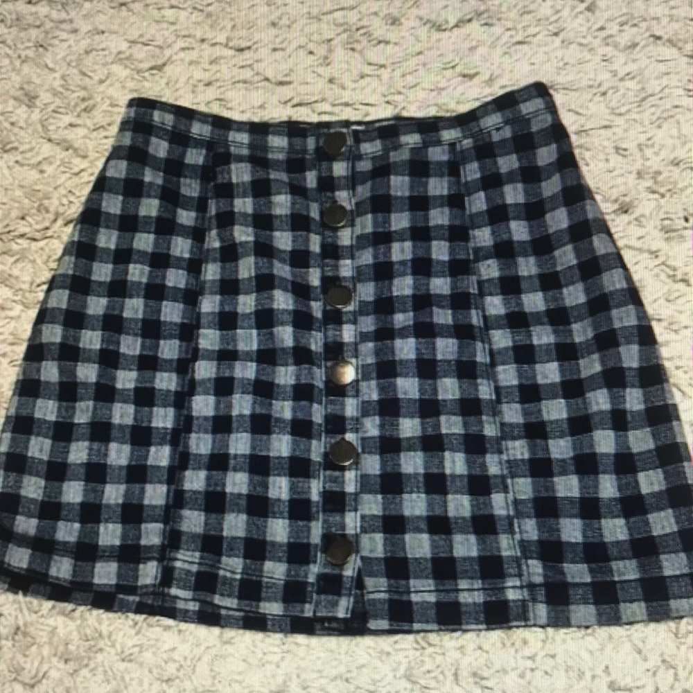 Cooperative urban outfitters blue gingham check button down mini skirt women’s
